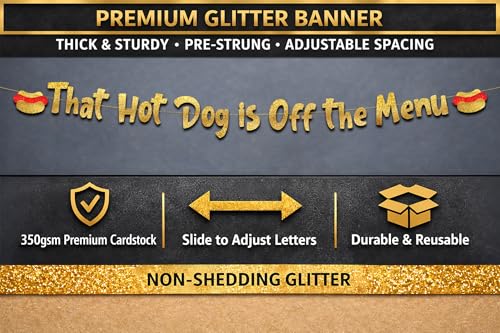 Gold Glitter Bachelorette Party Banner - Pre-Strung Decor