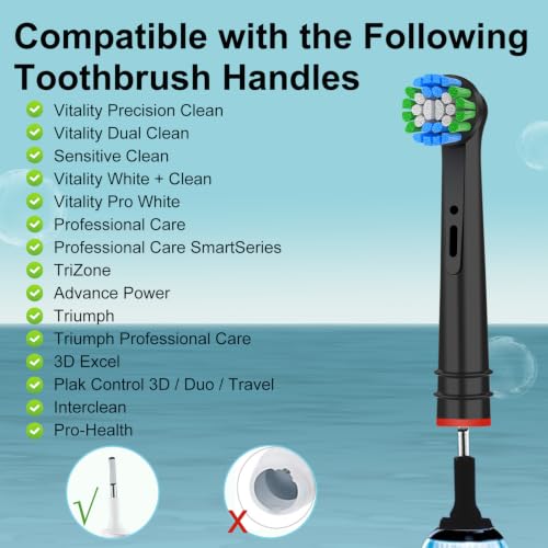 16-Pack Oral B Electric Toothbrush Replacement Heads | Compatible with Pro 1000, Genius X, Vitality, Smart 1500