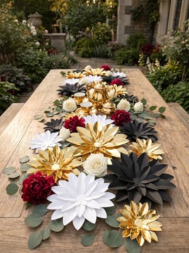 3D Paper Flower Wall Decor Set - Wedding & Party Centerpieces (Pack of 9)