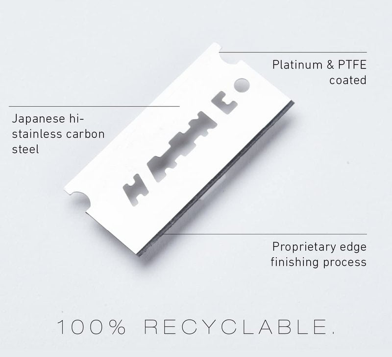 60 Feather FHS-10 Japanese Steel Razor Blades - Refill for OneBlade Core, Hybrid, & Genesis Razors - Single Blade Razor
