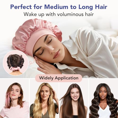LitBear Pink Heatless Curlers Set with Soft Hair Rollers for Overnight Styling
