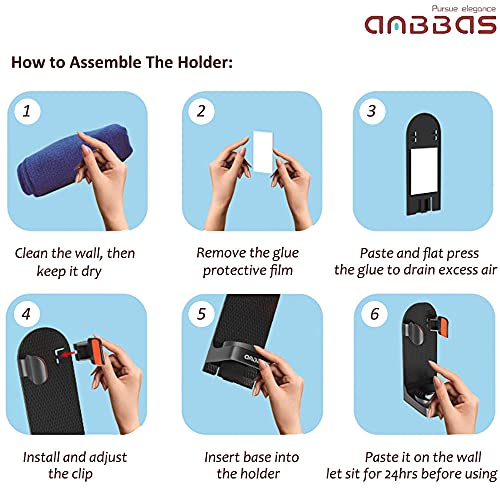 Anbbas 2pcs Wall Mounted Shaving Holder for Brush,Razor,Electric
