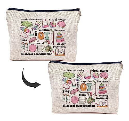 Occupational Therapy Makeup Bag - Durable Linen, Perfect Gift
