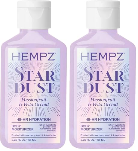 Hempz Mini Star Dust Body Lotion - Passionfruit & Wild Orchid, 2.25 fl. oz. Pack of 2