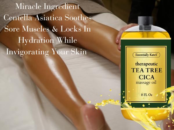 Essentially KateS Tea Tree & CICA Massage Oil - 8 Fl Oz Muscle Relief