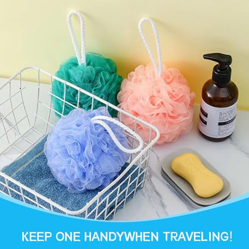 Borsicge Loofah Sponge Bath Ball - Soft Exfoliating Shower Scrubber