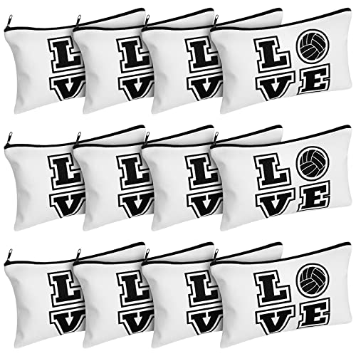 Volleyball Makeup Bag Set - 12 Pack Waterproof Travel Toiletry Pouches