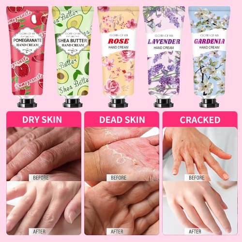 ANKOOY 1 Oz Hand Cream Gifts Set - 74 Natural Scented Travel Moisturizers for Dry Hands, Stocking Stuffers & Gifts for Women & Adults