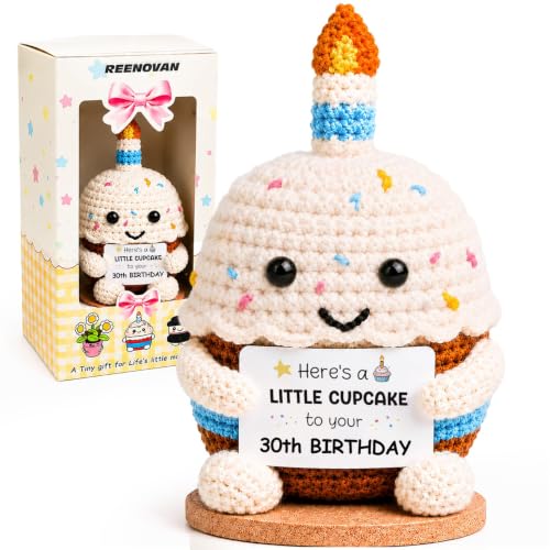 Handmade Crochet Cupcake Doll - 30th Birthday Gift for Him & Her
