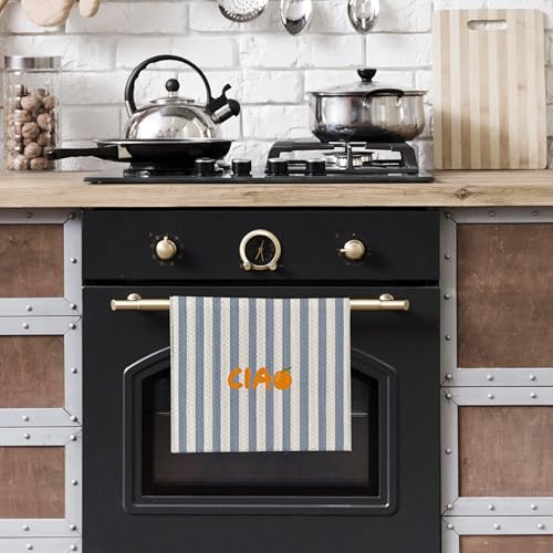 Ciao Italian Orange Kitchen Towels - 16x24 Inch Ultra-Absorbent
