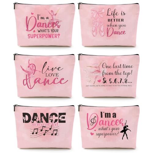 Multicolor 6 Pcs Dance Makeup Bag - Dancer Gifts Cosmetic Organizer