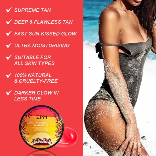 Jeallis Extreme Dark Intensive Tanning Gel – Fast Dark Tan Accelerator with Watermelon Scent, 100g