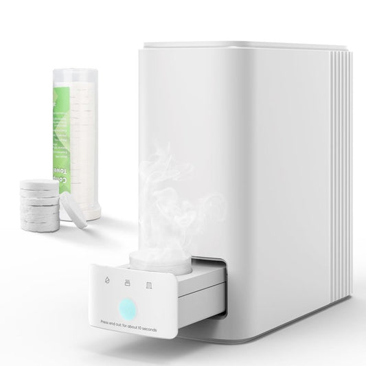Hot Towel Dispenser - Smart Face Towel Warmer with Instant 5s Heating | Includes 20 Disposable Towels