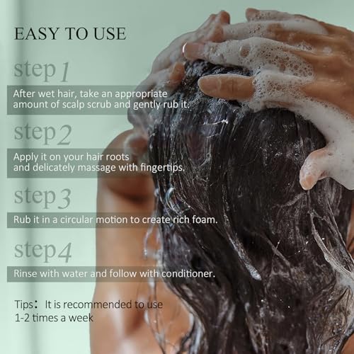 VOERUY Rosemary Scalp Scrub with Mint Oil - 2-in-1 Exfoliator & Treatment, 10.6oz