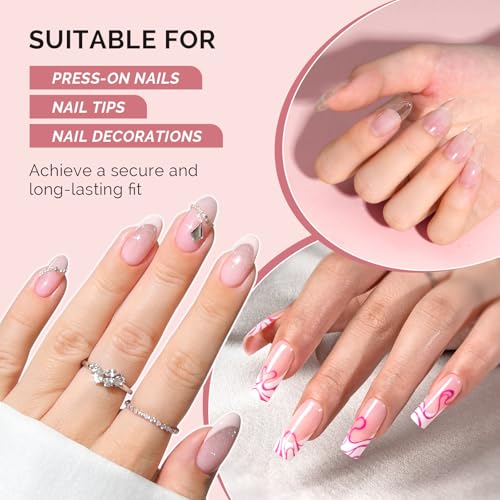 MelodySusie 12Pcs Nail Glue - Strong, Quick Dry Adhesive for Press-On Nails