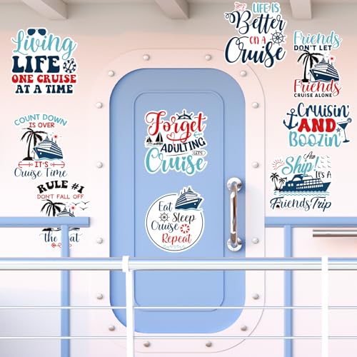 Cruise Door Magnets - 9PCS Funny Nautical Stickers for Cabin Decor