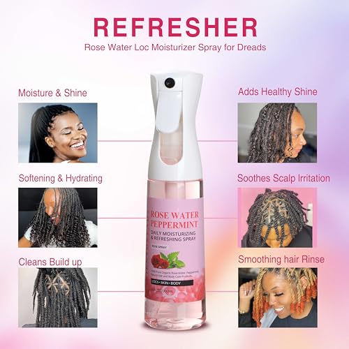 Orientdreads Rose Water & Glycerin Hair Scalp Moisturizing Mist - 10 oz
