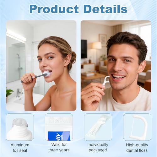 Kocpudu 5-Pack Travel Toothbrush & Toothpaste Kits with Floss Picks & Case