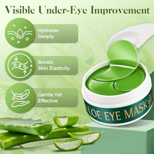 Nexkayee Aloe Vera Under Eye Patches for Dark Circles & Puffiness