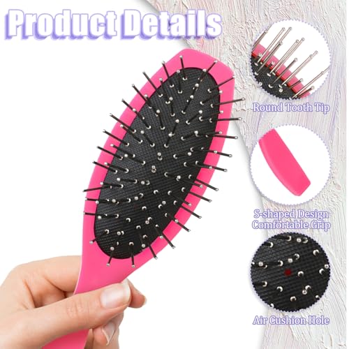Pink Wig Brush Set - 2 PCS Detangling Brushes for Synthetic Wigs