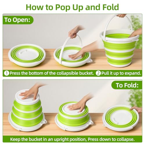 Collapsible Silicone Cleaning Bucket - 10L Portable Mop & Rinse Bin