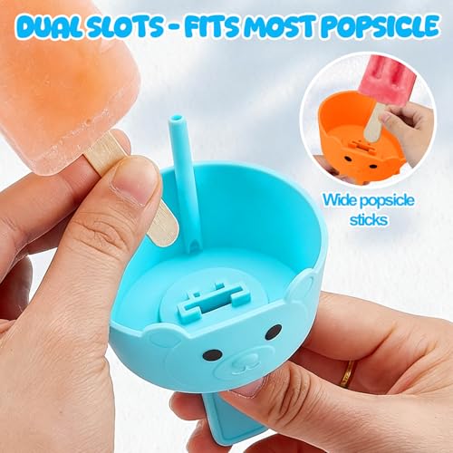 AIERSA Silicone Popsicle Holders with Drip Catcher - 4 Pack
