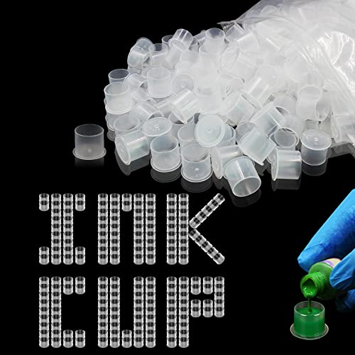 Yangna 300pcs Tattoo Ink Cups Set Mixed Sizes #11/#14/#17mm with Sturdy Base for Artists & Beginners