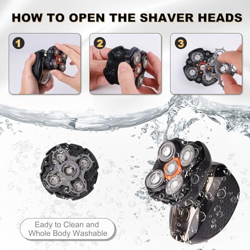 5D Replacement Heads for MicroTouch Titanium Head Shaver - Hypoallergenic & Waterproof
