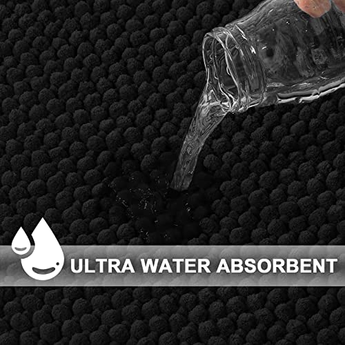 Turquoize Non-Slip Chenille Bath Mat - 20 x 32 Inches, Soft & Absorbent