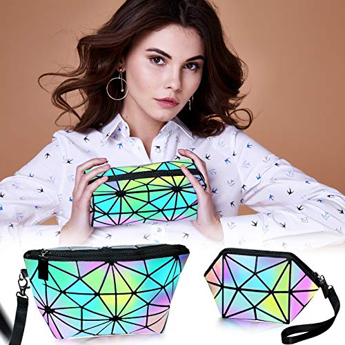 Holographic Makeup Bags Set - 3 Pcs Travel Cosmetic Organizers