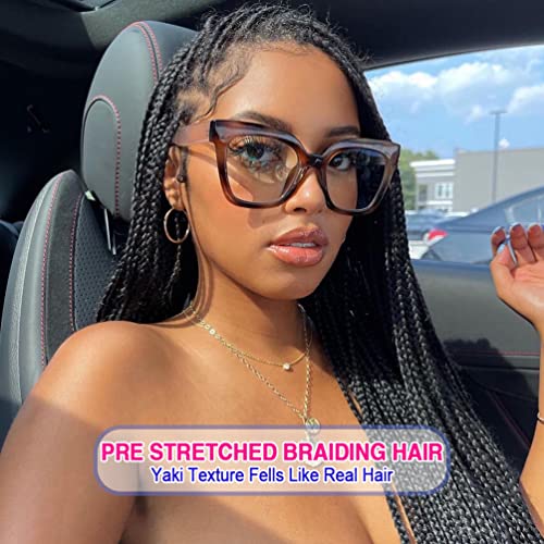 Fairise 16 Inch Black Pre Stretched Braiding Hair - 8 Pack, Yaki Texture, Itch-Free, Easy Install, Perm Yaki Style
