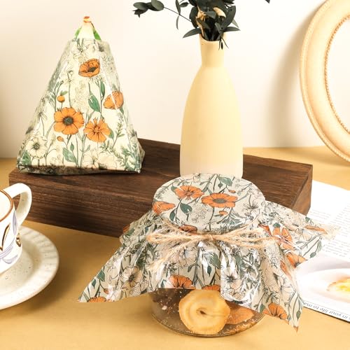 150 Sheets Wildflower Garden Floral Wax Paper - Greaseproof Deli Wraps