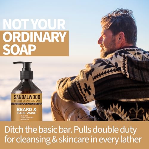 AM Beard & Face Wash - Sandalwood Scented for Hydration & Relief