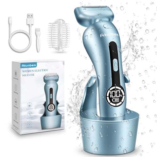 Akunbem Bule 3-in-1 Women Electric Shaver for Legs, Bikini & Underarms – Wet & Dry, USB Rechargeable