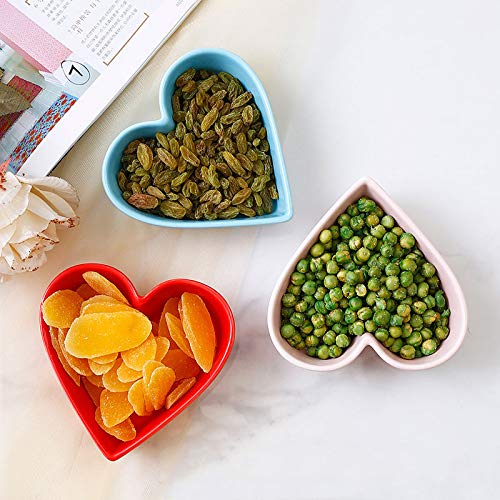 Sizikato Heart Shaped Ceramic Bowl for Snacks & Desserts