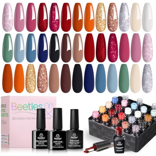 Beetles Gel Nail Polish Set - 23-Piece Glowing Attraction Collection