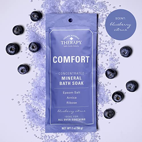 Village Naturals Therapy Comfort Concentrated Mineral Bath Soak Blueberry Citrus 2 oz (Pack of 12)