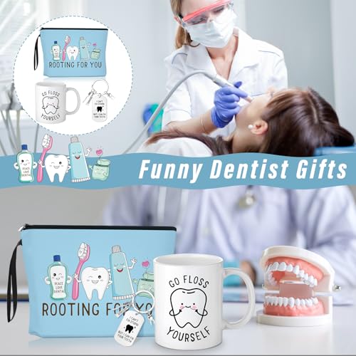 Dentist Gifts for Women - 3 Pcs Makeup Bag, Mug & Keychain Set