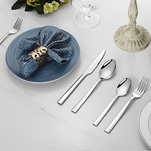 CXJY 10-Piece Stainless Steel Flatware Set for 2 - Mirror Polished Cutlery
