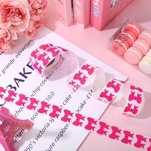 Hot Pink Bow Tanning Stickers - 500 Self-Adhesive Body Decals for Beach & Sunbathing