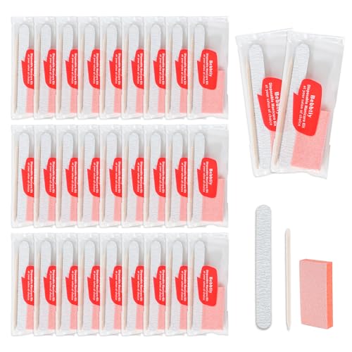 Bebbtiy 3-in-1 Disposable Manicure Kit - 50 Pack Nail File & Buffer Set