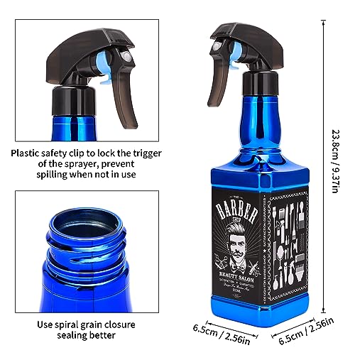 ZIBARBER 500ml Hair Spray Bottle - Adjustable Mist & Stream for Salon & Gardening