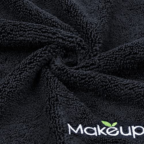 Orighty Microfiber Makeup Remover Cloths, 12 Pack Black - 13x13 in