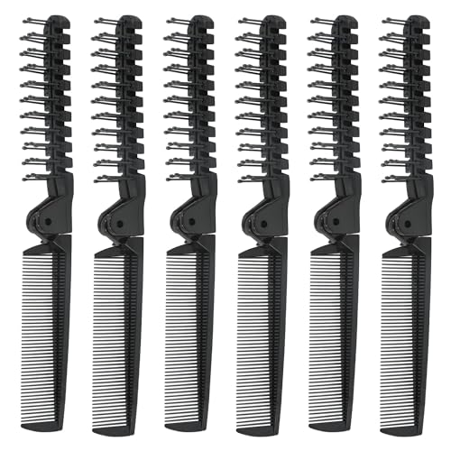 Qjaiune 24PCS Folding Travel Hair Brush and Comb Set - Portable Anti-Static
