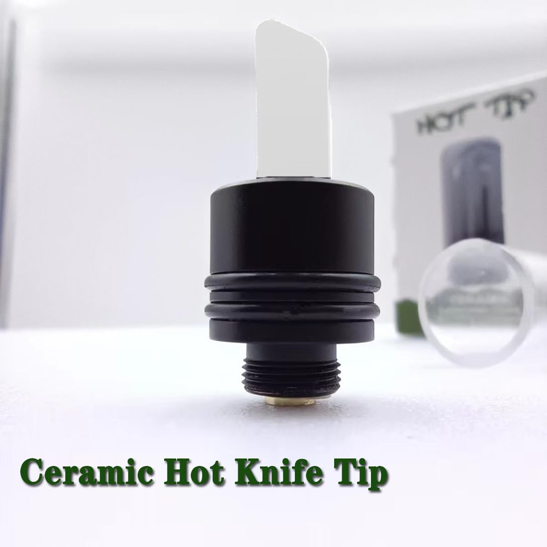 Ceramic Hot Knife Tip,Multi-Tool Ceramic Knife Tip for Slicing Wax or Viscous oil etc (White+Black)