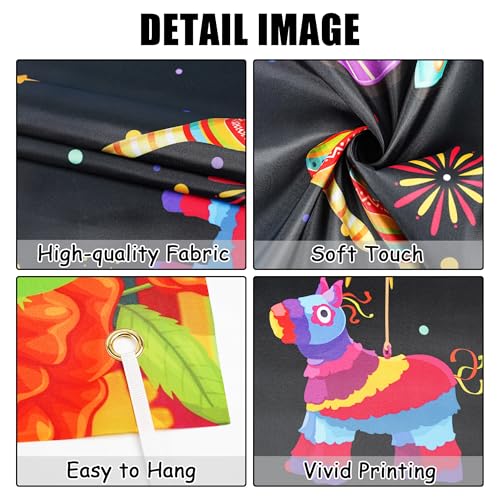 Happy 40th Birthday Mexican Fiesta Backdrop - Taco Party Decor