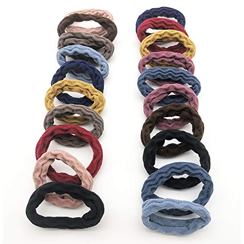 20-Pack Seamless Hair Ties - High Elastic Ponytail Holders