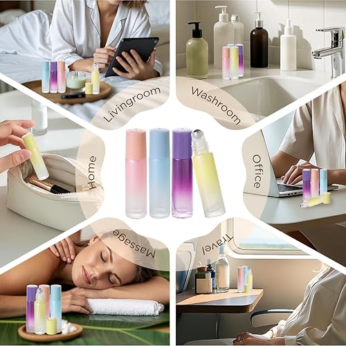 SESENSE 10ml Essential Oil Roller Bottles - 12 Pack with Funnel & Dropper