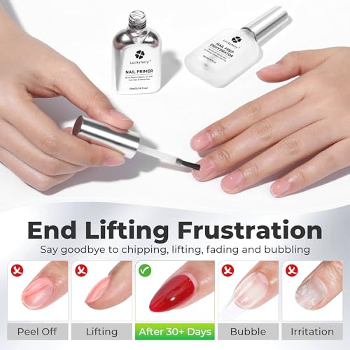 Luckyfairy Nail Dehydrator & Primer Kit - Acid-Free, HEMA-Free