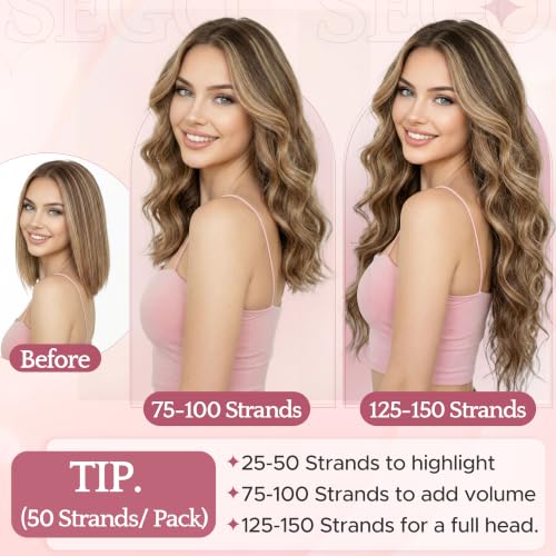 SEGO 14 Inch Real Human Hair U Tip Hair Extensions #18P613